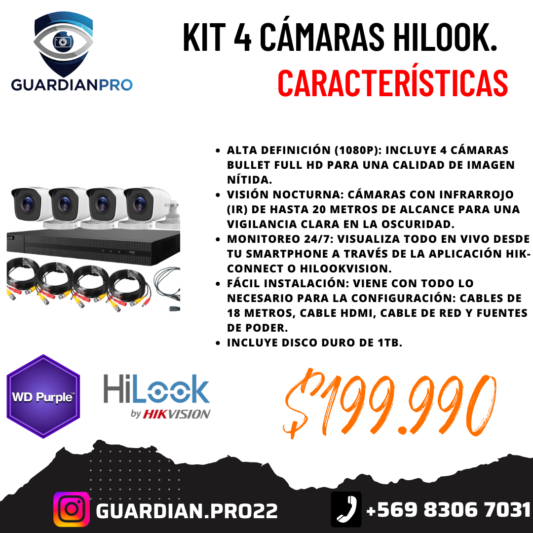 kit 4 Cámaras hilook.